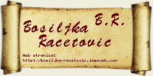 Bosiljka Račetović vizit kartica